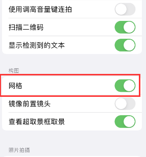 永平苹果手机维修网点分享iPhone如何开启九宫格构图功能 